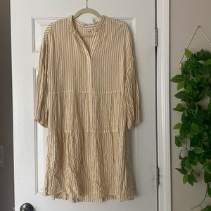 Yellow and white striped dress